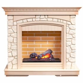 Электрокамин Dimplex Glasgow (слоновая кость с патиной) с очагом Cassete 400