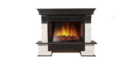 Электрокамин Electrolux Pietra 30S камень белый, темный дуб с очагом 33 дюйма (EFP/P - 3320RLS)
