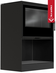 Дровяной камин Kratki KARI 80/W, черная футеровка, с доводчиком