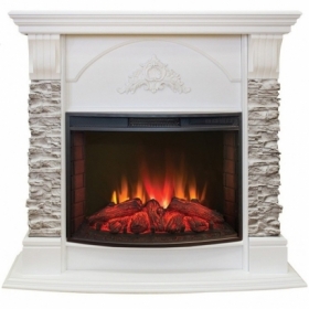 Электрокамин Real-Flame Athena Corner GR STD/EUG/24 WT с очагом Evrika 25,5 LED