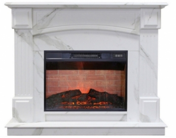 Электрокамин Real-Flame Carolina Marble 25,5/24 WT с очагом Irvine 24