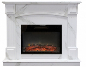 Электрокамин Real-Flame Carolina Marble 25,5/24 WT с очагом Kendal 24