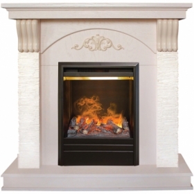 Электрокамин Real-Flame Corfino STD/EUG WT с очагом 3D Olympic