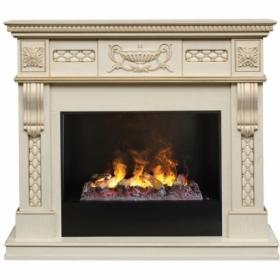 Электрокамин Real-Flame Corsica Lux 26 WT с очагом Black вставка  3D Cassette 630