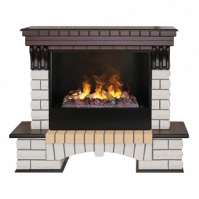 Электрокамин Real-Flame Country 26 AO с очагом 3D Cassette 630 (Black вставка)