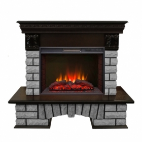 Электрокамин Real-Flame Country LUX Rock 25/25,5 с очагом Sparta 25,5 LED