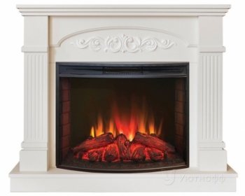 Дровяной камин Real-Flame Cristina 25,5 WT с очагом Evrika 25,5 LED