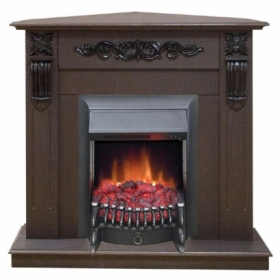 Электрокамин Real-Flame Dominica Corner STD/EUG DN с очагом Fobos s Lux BL/BR, Majestic s Lux BL/BR