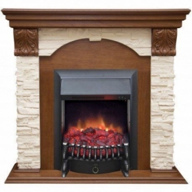 Электрокамин Real-Flame Dublin LUX STD/EUG/24 AO с очагом Fobos s Lux BL/BR, Majestic s Lux BL/BR