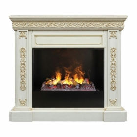 Электрокамин Real-Flame Ekaterina 26 WT с очагом Black вставка  3D Cassette 630