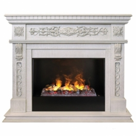 Электрокамин Real-Flame Estella 25,5/26 WT с очагом Black вставка  3D Cassette 630