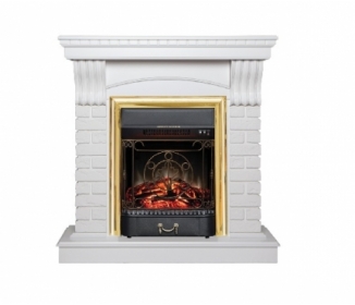 Электрокамин Real-Flame JAZZ STD/EUG WT с очагом Fobos s Lux BL/BR, Majestic s Lux BL/BR