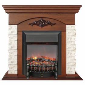 Электрокамин Real-Flame Neapolis STD/EUG WT (NT-315) с очагом Fobos/Majestic