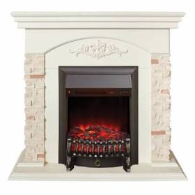 Электрокамин Real-Flame Neapolis STD/EUG WT (WT- F612) с очагом Fobos/Majestic