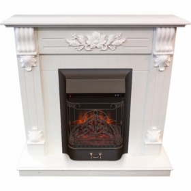 Электрокамин Real-Flame Ottawa STD/EUG WT с очагами Fobos s Lux BL/BR, Majestic s Lux BL/BR