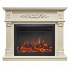 Электрокамин Real-Flame Silvia 26 WT 619B с очагом Moonblaze lux Bl/Br