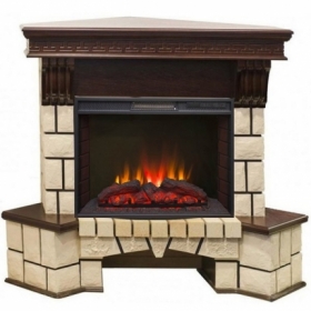 Электрокамин Real-Flame Stone Corner 25/25,5 с очагом Sparta 25,5 LED
