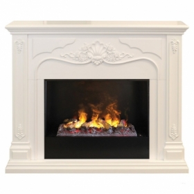 Электрокамин Real-Flame Victoria 26 WT с очагом 3D Cassette 630 (Black вставка)