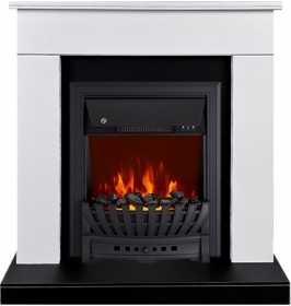 Электрокамин Royal Flame BERGEN белый с черным с очагом Aspen Black
