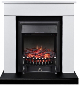 Электрокамин Royal Flame BERGEN белый с черным с очагом Fobos FX Black/Brass