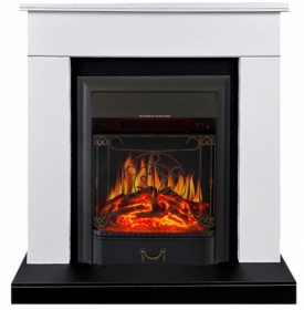 Электрокамин Royal Flame BERGEN белый с черным с очагом Majestic FX Black/Brass