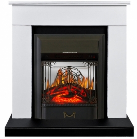 Электрокамин Royal Flame BERGEN белый с черным с очагом Majestic FX M Black/Brass
