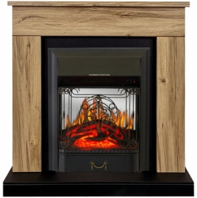Электрокамин Royal Flame BERGEN дуб галифакс с очагом Fobos FX M Black/Brass