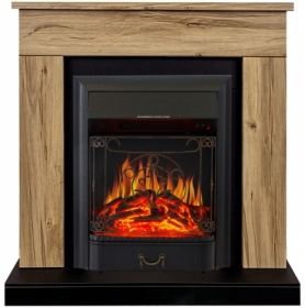 Электрокамин Royal Flame BERGEN дуб галифакс с очагом Majestic FX Black/Brass
