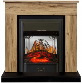 Электрокамин Royal Flame BERGEN дуб галифакс с очагом Majestic FX M Black/Brass