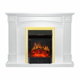 Электрокамин Royal Flame Boston Белый с очагом Majestic FX Brass/Black