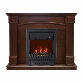 Электрокамин Royal Flame Boston Темный дуб с очагом Aspen Black/Gold