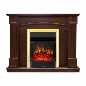 Электрокамин Royal Flame Boston Темный дуб с очагом Majestic FX Brass/Black