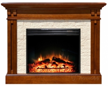 Электрокамин Royal Flame Cambridge Umbra Grey камень бежевый с очагом Jupiter FX New (тёмный дуб)