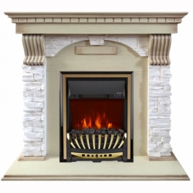 Электрокамин Royal Flame Dublin арочный сланец крем слоновая кость с очагом Aspen Gold