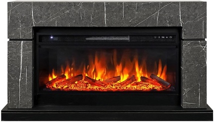 Электрокамин Royal Flame Lindos 42 SFT Stone Touch серый мрамор c очагом Vision 42 LOG LED