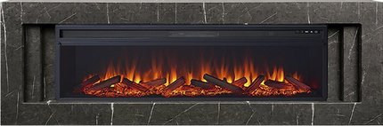 Электрокамин Royal Flame Line 60 SFT Stone Touch cерый мрамор с очагом Vision 60 LOG LED