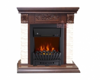 Электрокамин Royal Flame Luxemburg сланец бежевый темный дуб с очагом Aspen Black/Aspen Gold