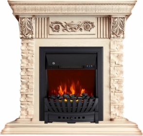 Электрокамин Royal Flame Luxemburg (Слоновая кость) с очагом Aspen Black