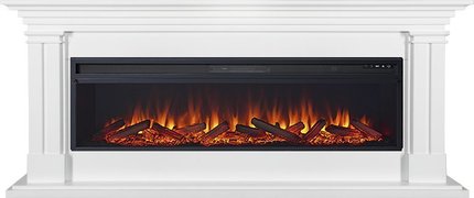 Электрокамин Royal Flame Lyon 60 (белый) с очагом Vision 60 LOG LED