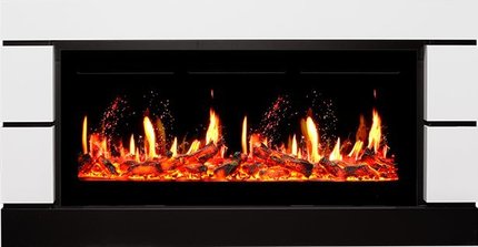 Электрокамин Royal Flame Modern белый с черным c очагом 5D V-ART 40