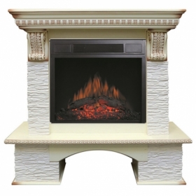 Электрокамин Royal Flame Pierre Luxe сланец мелкий белый Vision 23 LED FX