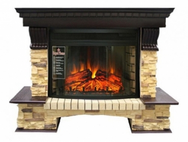 Электрокамин Royal Flame Pierre Luxe угл. сланец с очагом Dioramic 25 (Темный дуб)