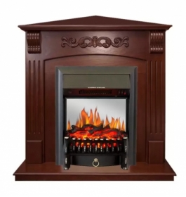 Электрокамин Royal Flame Sorrento угл.(Орех) c очагом Fobos FX Black/Brass