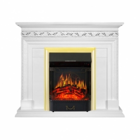 Электрокамин Royal Flame Valletta Белый с очагом Majestic FX Brass/Black
