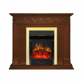 Электрокамин Royal Flame Valletta Орех с очагом Majestic FX Brass/Black
