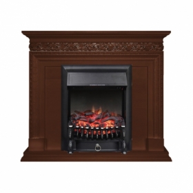 Электрокамин Royal Flame Valletta Темный дуб с очагом Fobos FX Black/Brass
