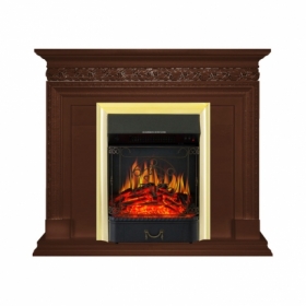 Электрокамин Royal Flame Valletta Темный дуб с очагом Majestic FX Brass/Black