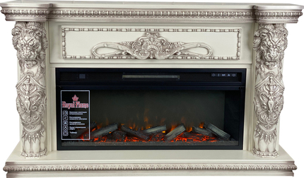 Электрокамин Royal Flame Windsor 42 с очагом Vision 42 (слоновая кость с темной патиной)