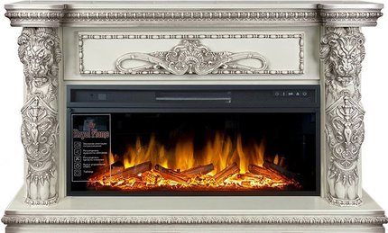Электрокамин Royal Flame Windsor 42 (слоновая кость с темной патиной) с очагом Vision 42 LOG LED