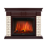 Электрокамин (очаг+портал)<br>Electrolux Bricks 25U (угловой) камень бежевый, шпон темный дуб с очагом EFP/P-2520LS